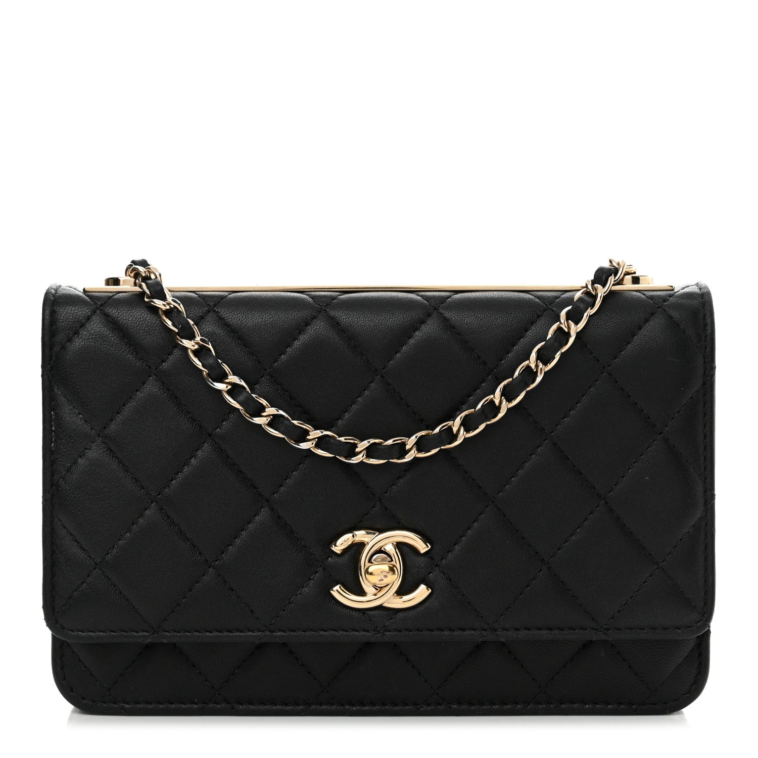 Chanel Lambskin Quilted Trendy CC Wallet On Chain WOC Black 1 of 15