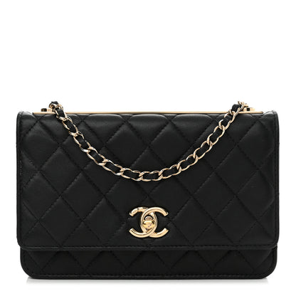 Chanel Lambskin Quilted Trendy CC Wallet On Chain WOC Black 1 of 15