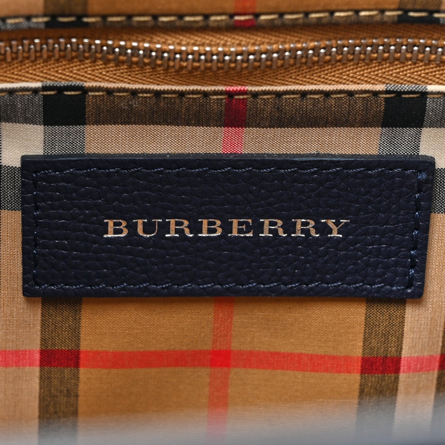 Derby Calfskin Vintage Check Medium Banner Tote Regency Blue