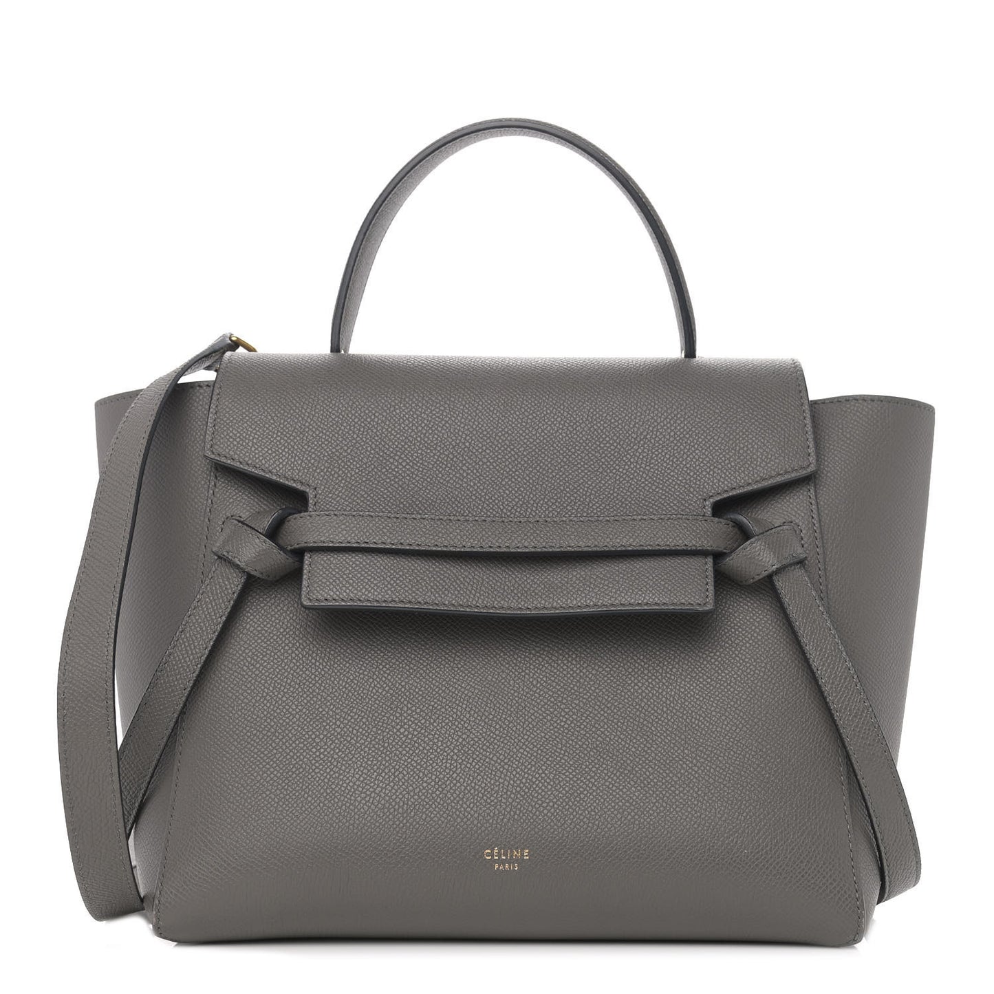 Baby Grained Calfskin Micro Belt Bag Grey