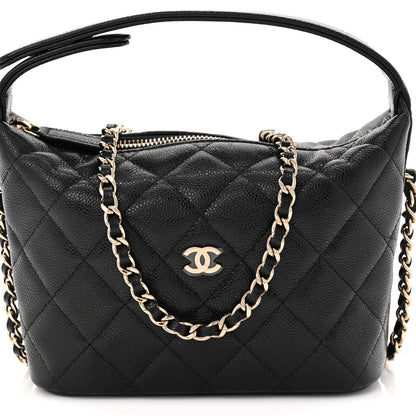 Chanel Caviar Quilted Hobo Clutch With Chain Black 8 of 10