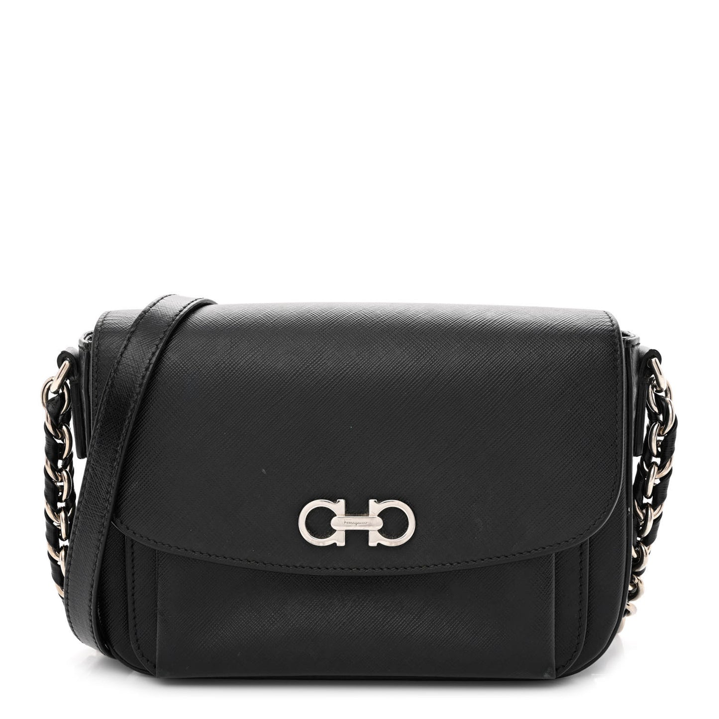 Saffiano Sandrine Shoulder Bag Black