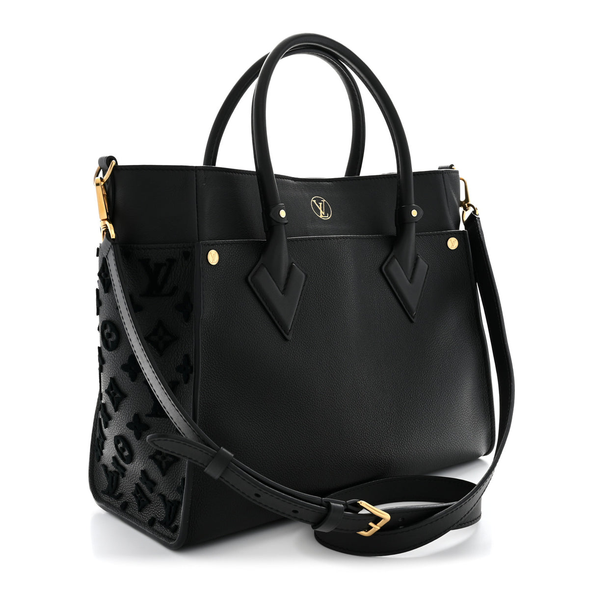 Louis Vuitton Calfskin Monogram Tufting On My Side Black 2 of 10