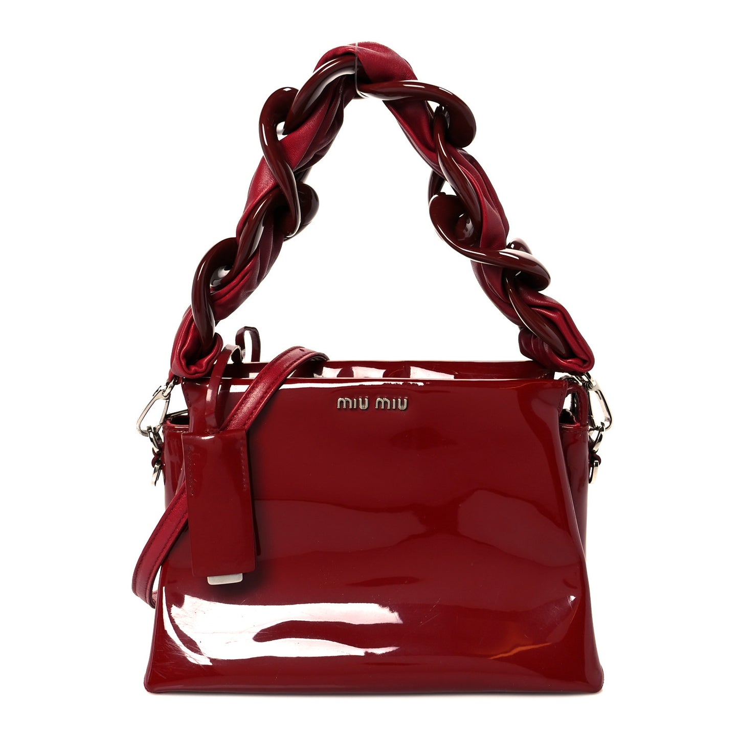 Vernice Nappa Shoulder Bag Cherry