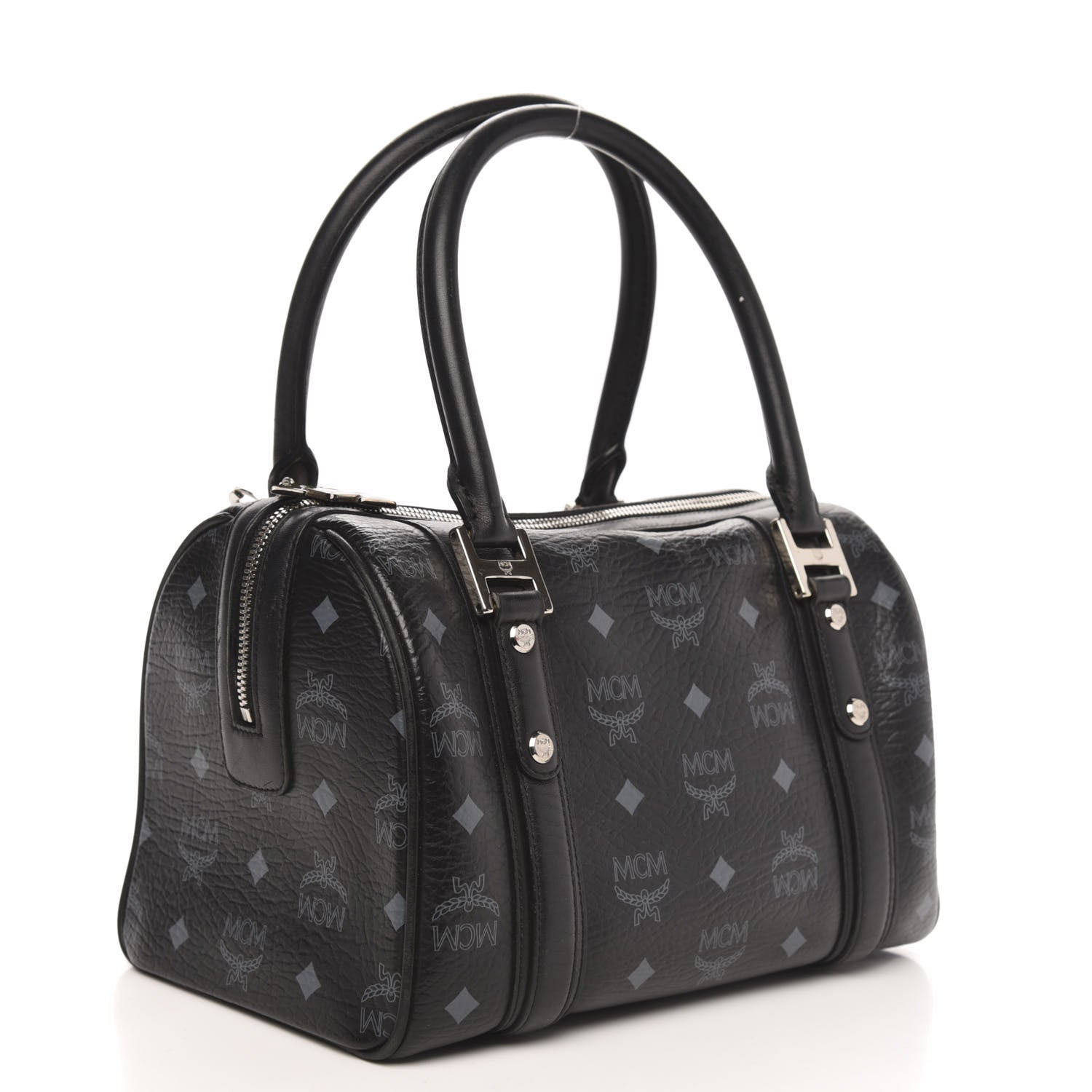MCM Visetos Small Boston Bag Black 3 of 10