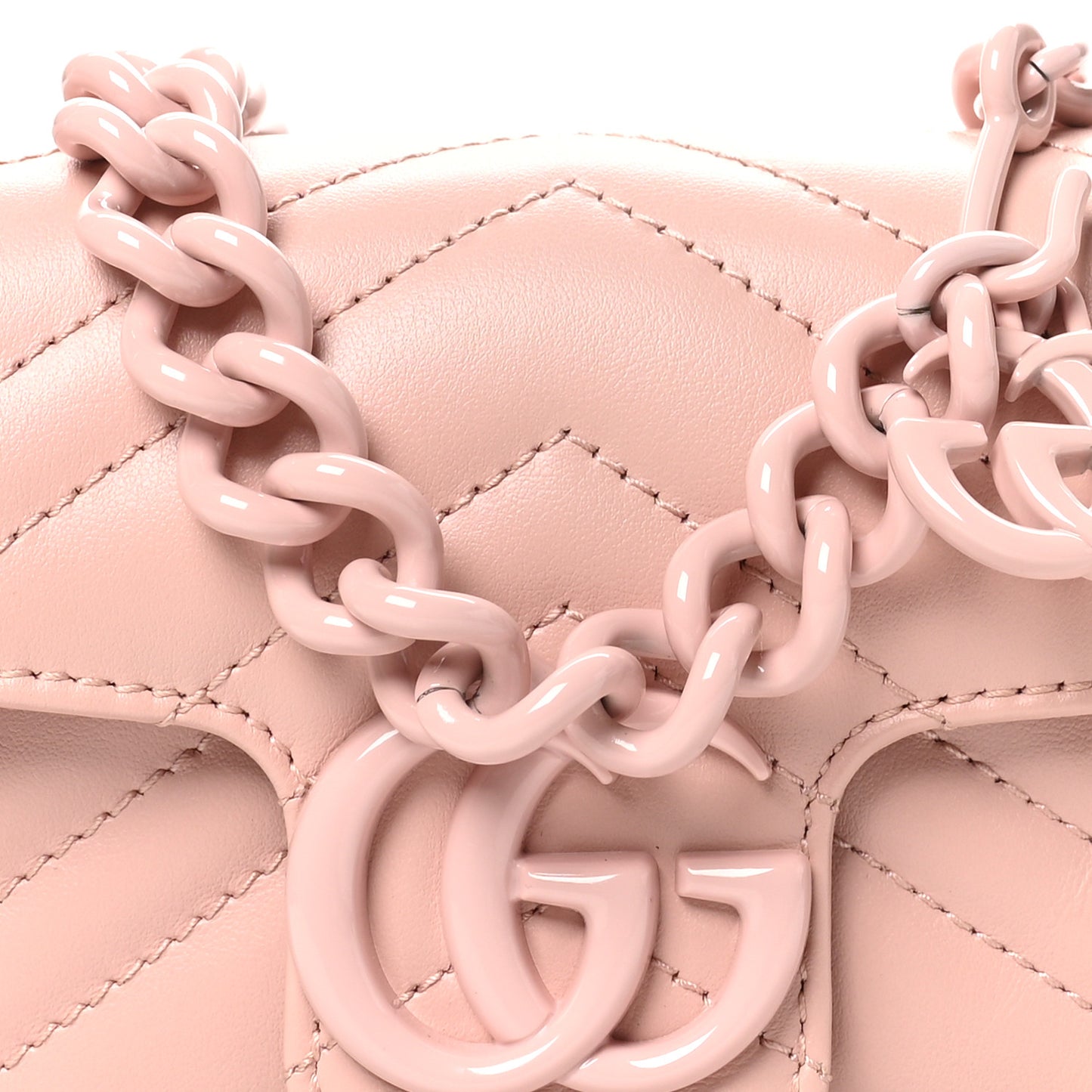 Calfskin Matelasse Monochrome GG Marmont Chain Belt Bag Perfect Pink