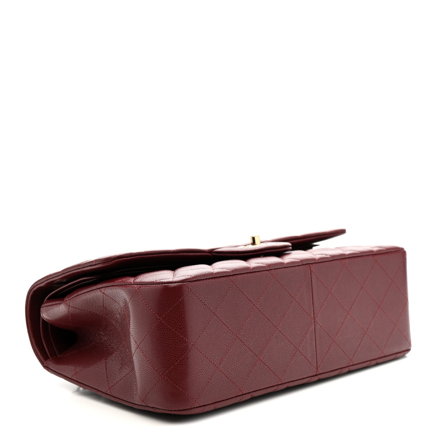 Chanel Caviar Quilted Jumbo Double Flap Burgundy 6 of 25