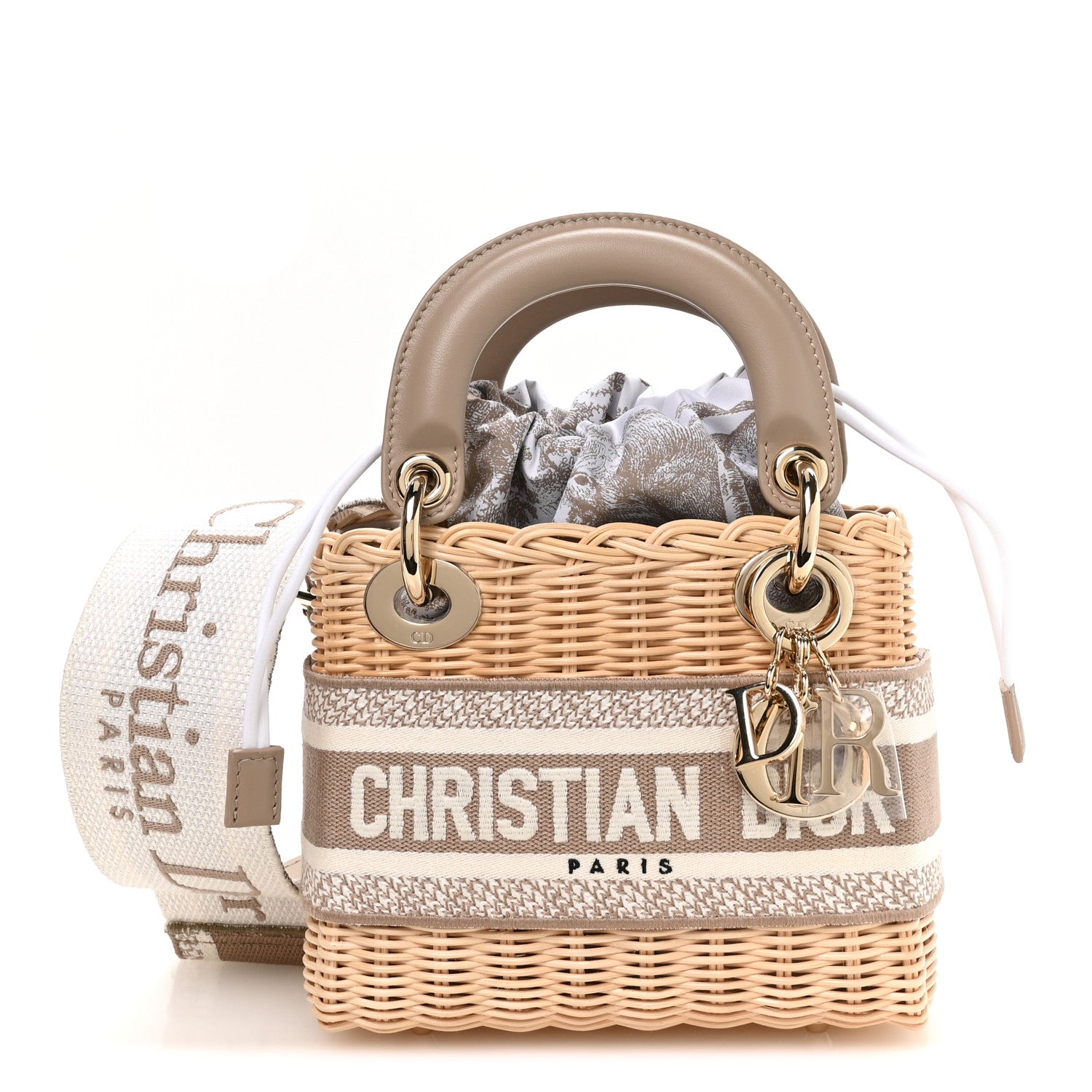 Christian Dior Wicker Oblique Mini Lady Dior Bag Beige 1 of 10