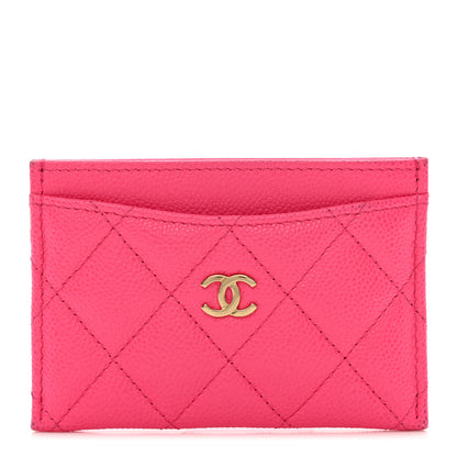Chanel Caviar Quilted Card Holder Dark Pink 1 of 10