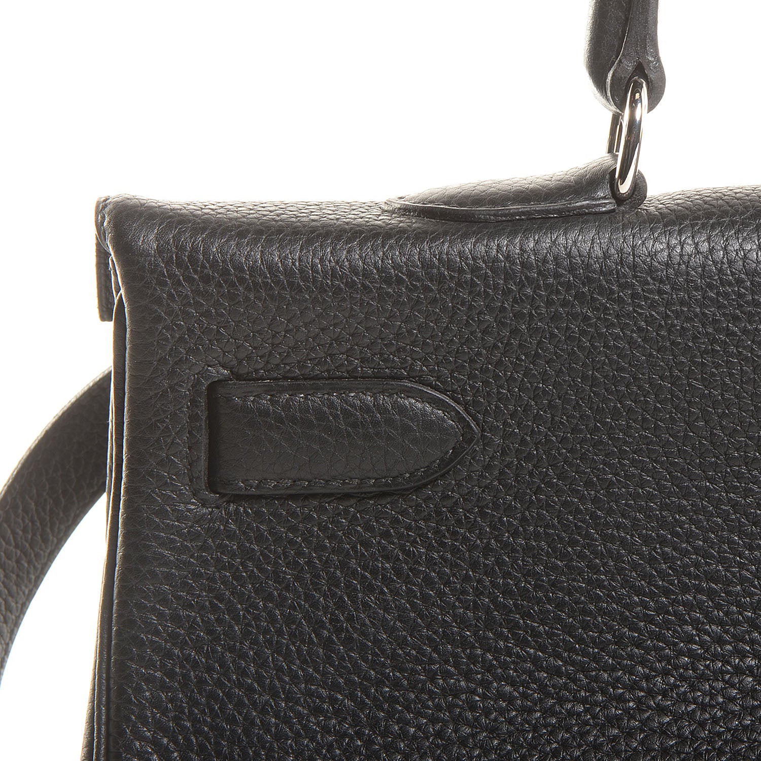 Hermes Taurillon Clemence Shoulder Kelly 40 Black 16 of 26