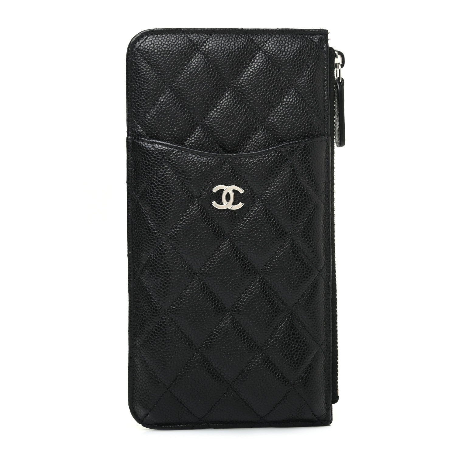 Chanel Caviar Quilted Classic Flat Wallet Pouch Black 1 of 8