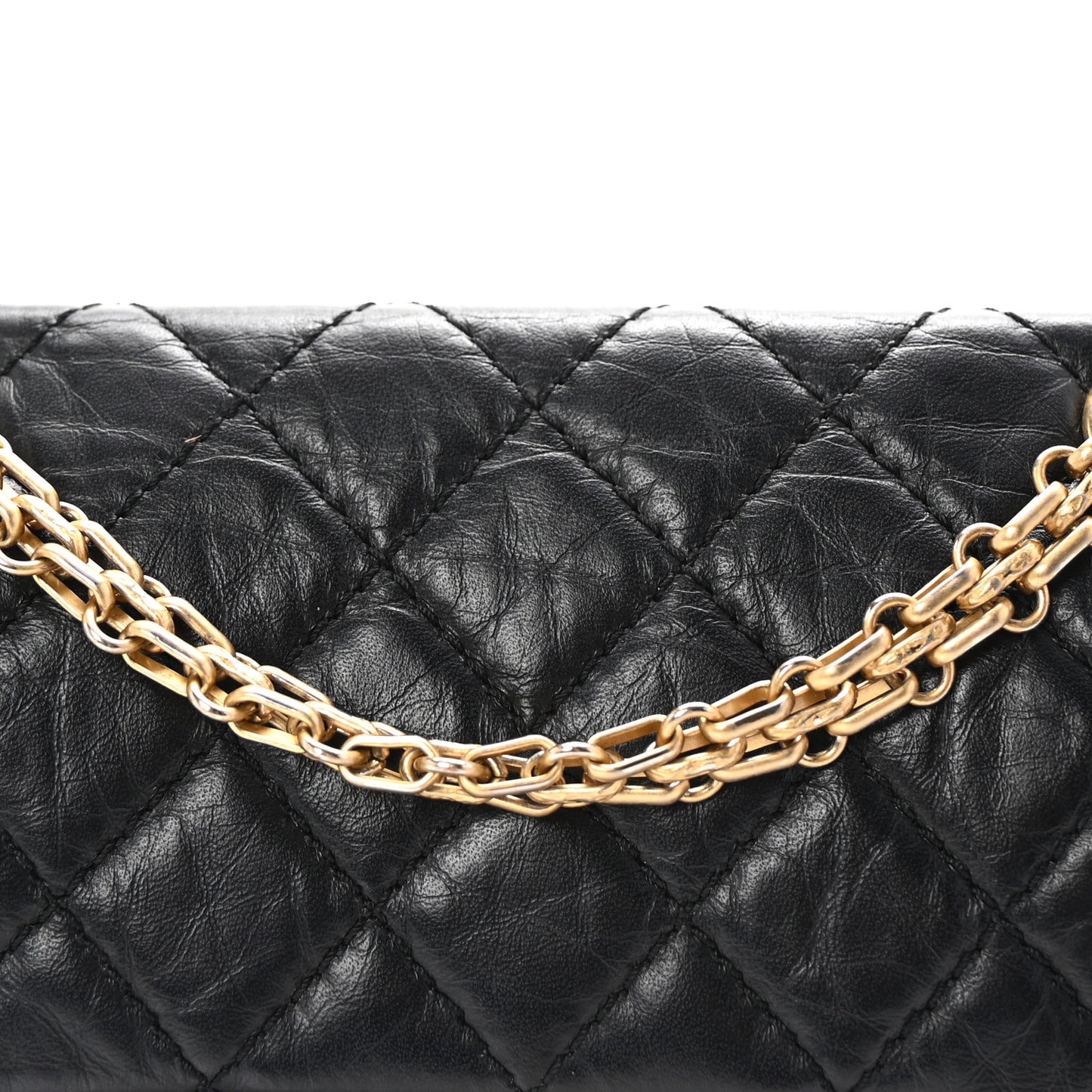 Aged Calfskin Quilted 2.55 Reissue Mini Flap Black