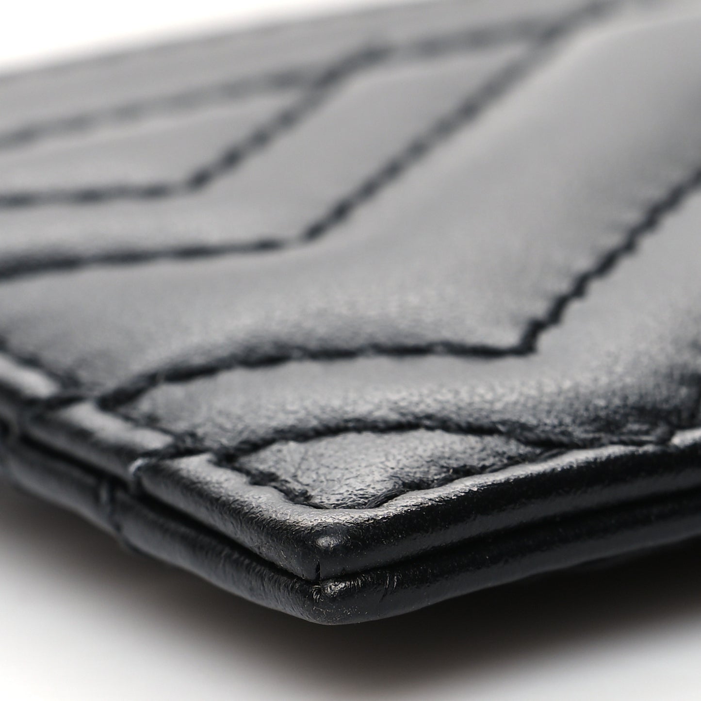 Calfskin Matelasse GG Marmont Card Holder Black