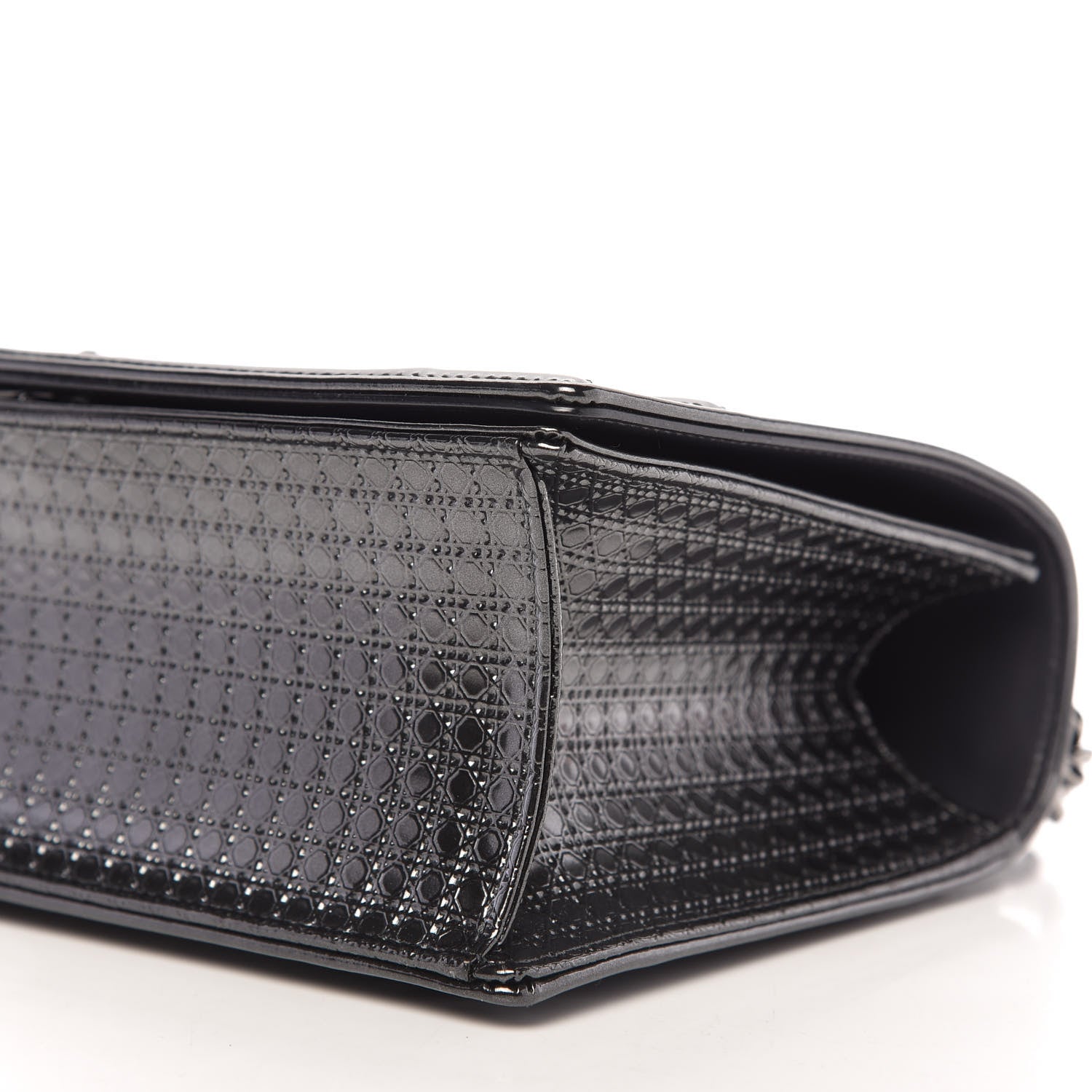 Christian Dior Metallic Patent Micro-Cannage Medium Diorama Flap Bag Onyx Black 7 of 12