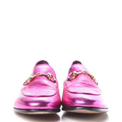 Gucci Metallic Nappa Womens Jordaan Loafers 35.5 Fuxia 2 of 12