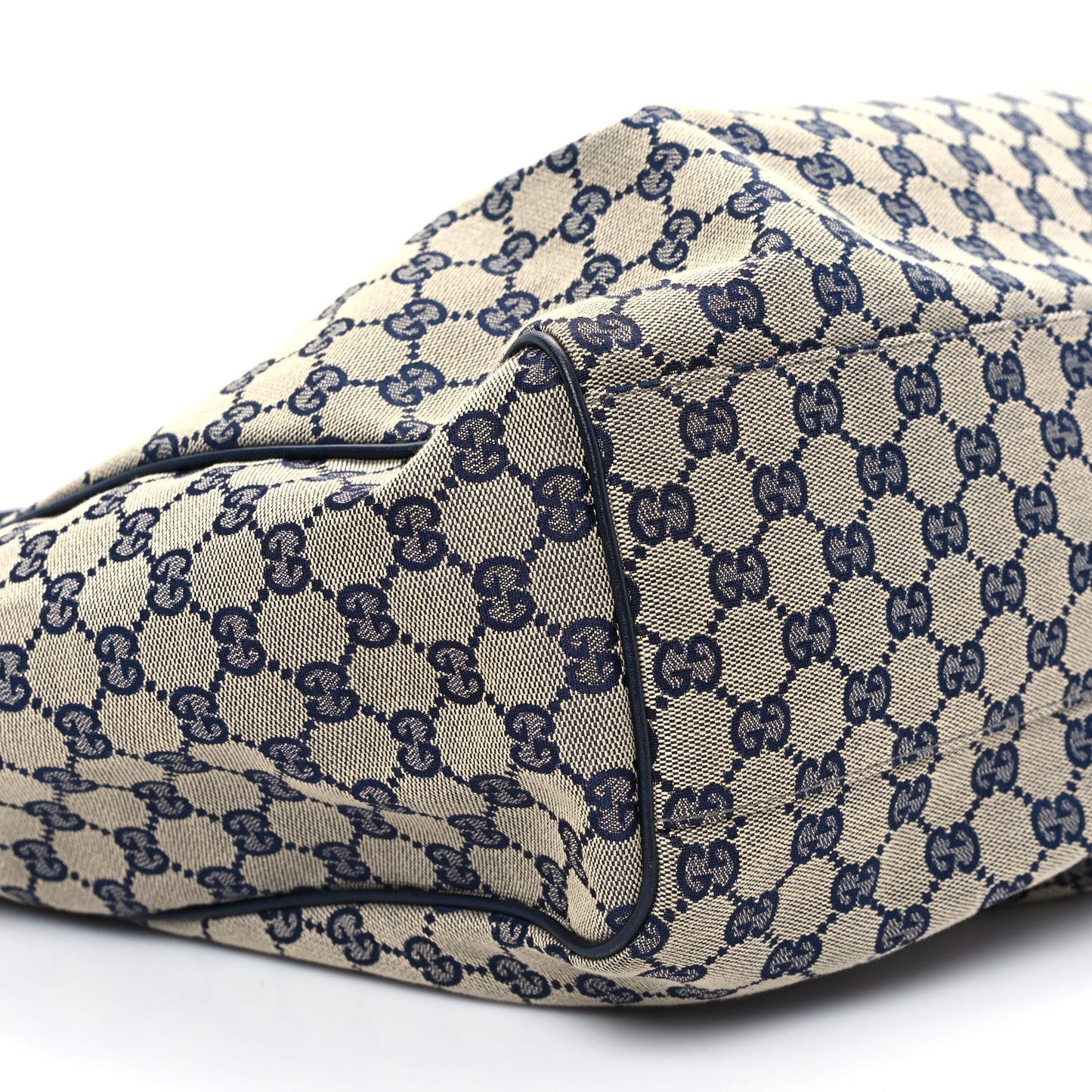 Monogram Calfskin Large Sukey Tote Beige Blue