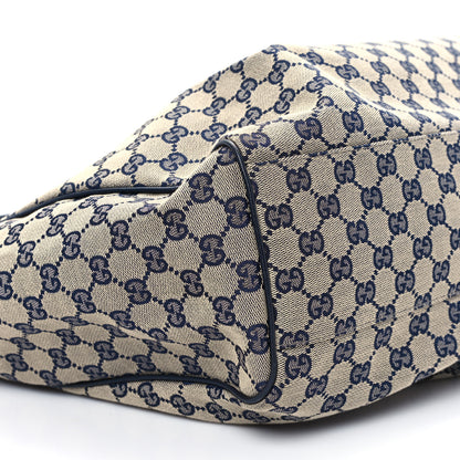 Gucci Monogram Calfskin Large Sukey Tote Beige Blue 9 of 11