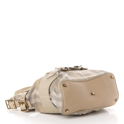 Burberry Canvas House Check Small Parsons Hobo Light Beige 4 of 11