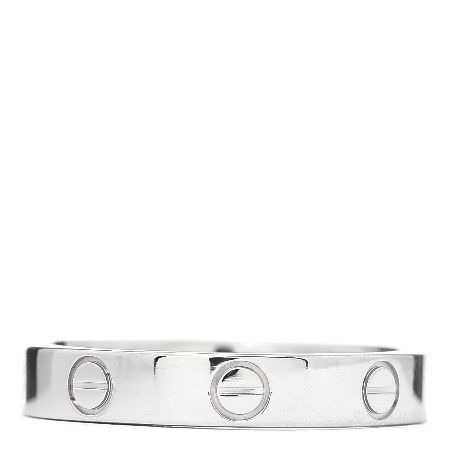 Cartier 18K White Gold 3.5mm LOVE Wedding Band Ring 56 7.75 3 of 4