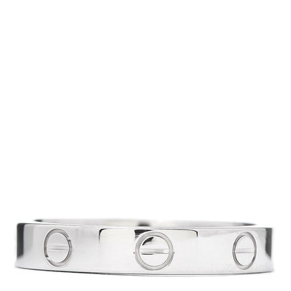 Cartier 18K White Gold 3.5mm LOVE Wedding Band Ring 56 7.75 3 of 4