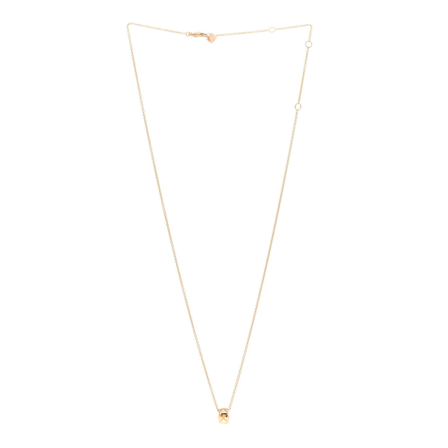 18K Yellow Gold Coco Crush Round Pendant Necklace