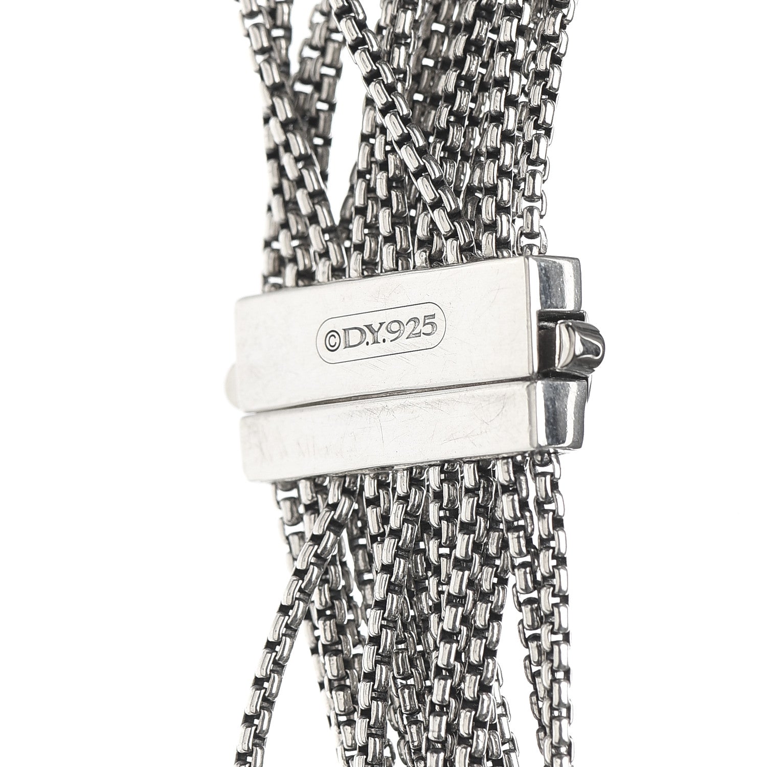 David Yurman Sterling Silver Multi Strand Box Chain Necklace 5 of 5