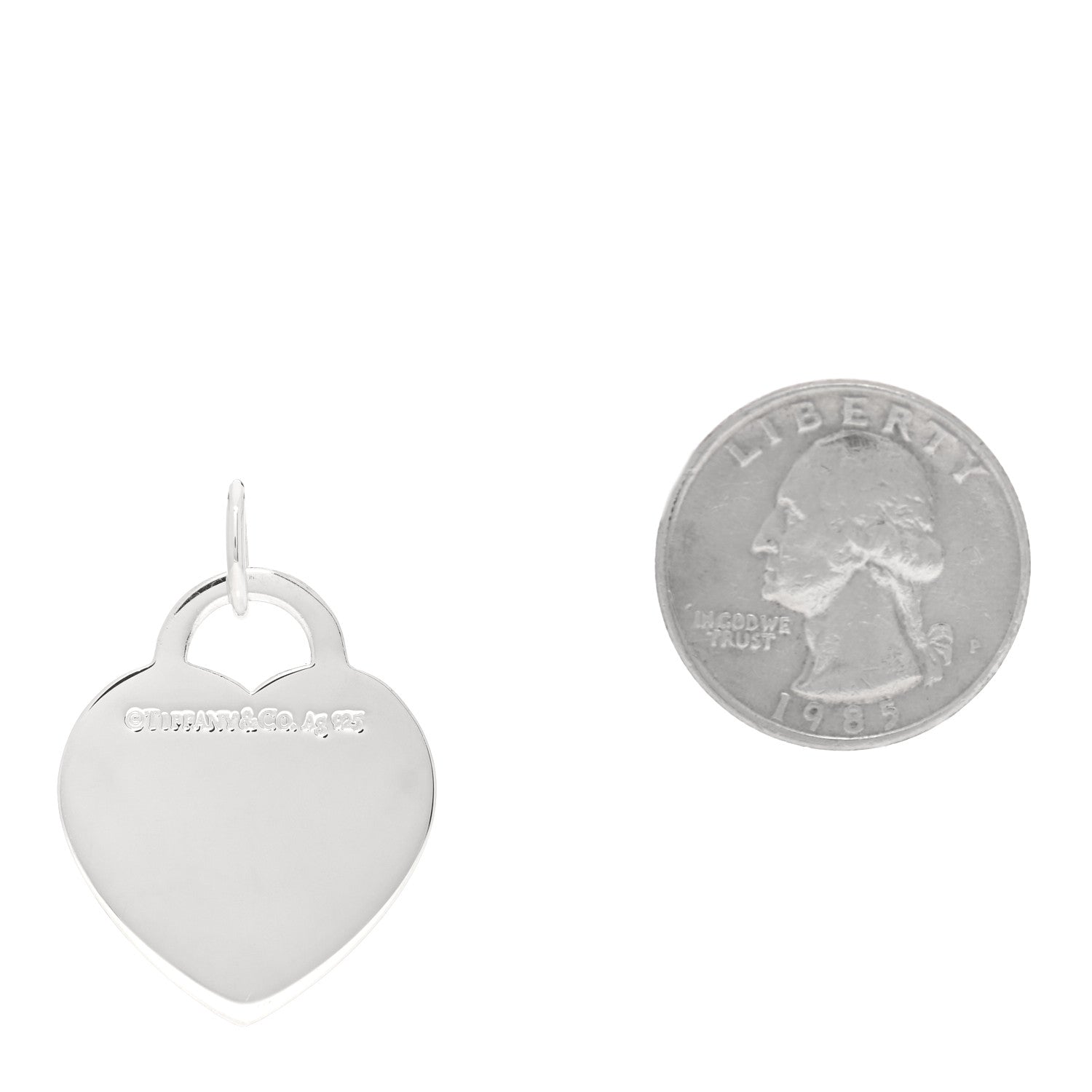 Tiffany Sterling Silver Enamel LOVE YOU Heart Pendant Red 2 of 4