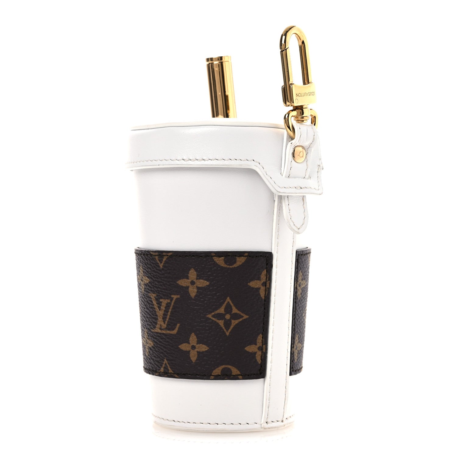 Louis Vuitton Calfskin Monogram LV Cup Bag Charm White 3 of 7