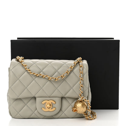 Chanel Lambskin Quilted Mini Pearl Crush Flap Grey 12 of 12