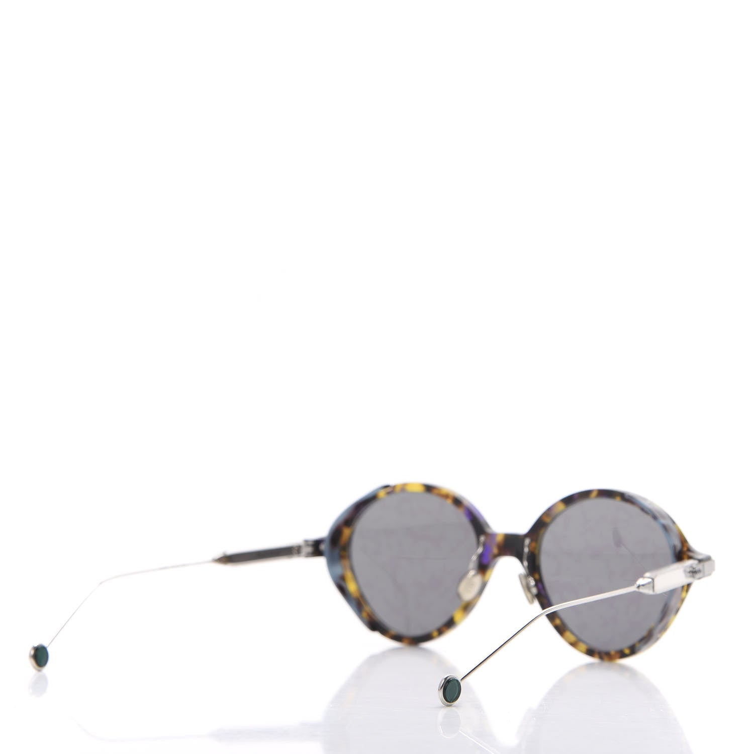 Christian Dior Acetate Leaf Print Umbrage Round Sunglasses Green Foliage 4 of 7