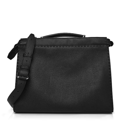 Fendi Cuoio Romano Selleria Monster Eyes Large Peekaboo Iconic Fit Satchel Black 1 of 12