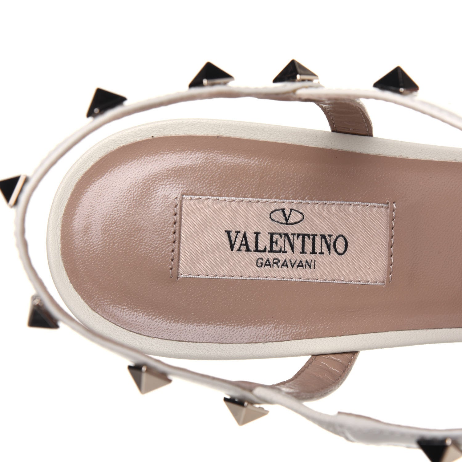 Valentino Garavani Patent Nappa Rockstud Gladiator 70mm Sandals 41 Light Ivory 7 of 8
