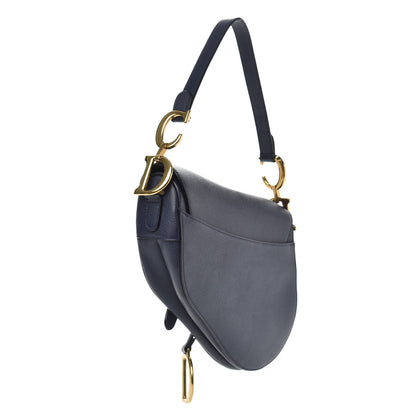 Christian Dior Grained Calfskin Saddle Bag Navy 3 of 9