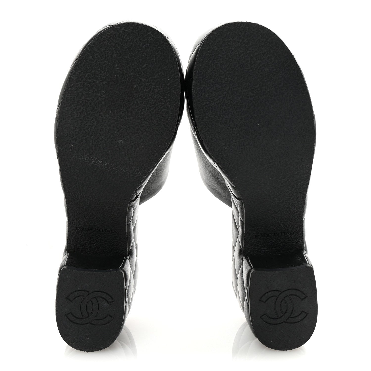 Chanel Lambskin Quilted CC Platform Mules 36 Black 6 of 10