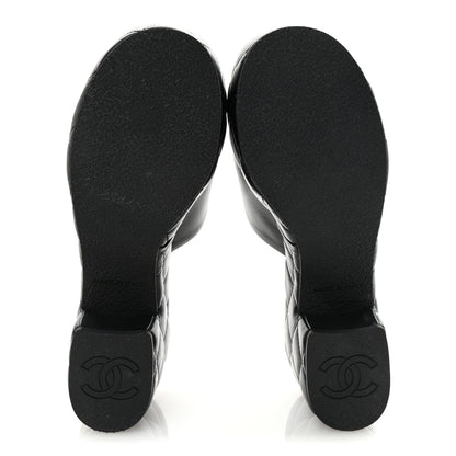 Chanel Lambskin Quilted CC Platform Mules 36 Black 6 of 10