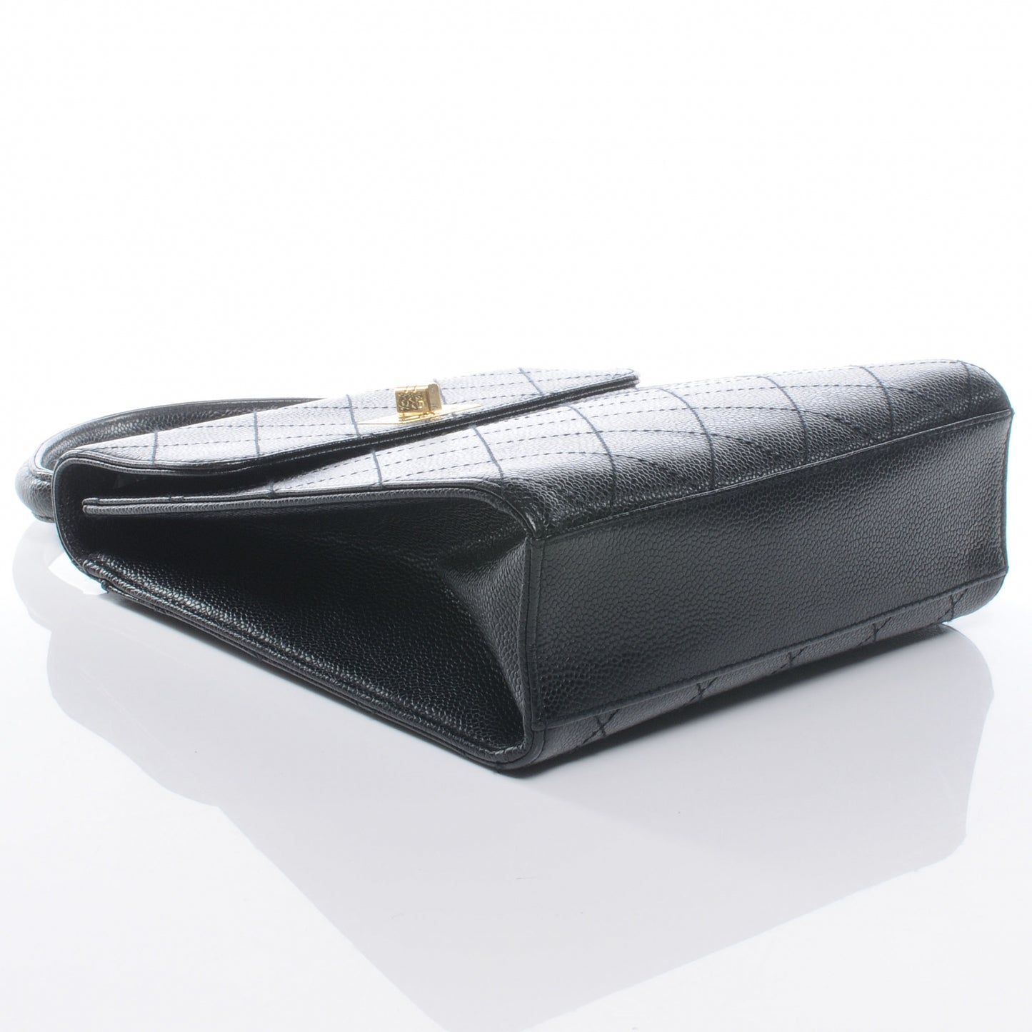 Caviar Mademoiselle Kelly Flap Bag Black