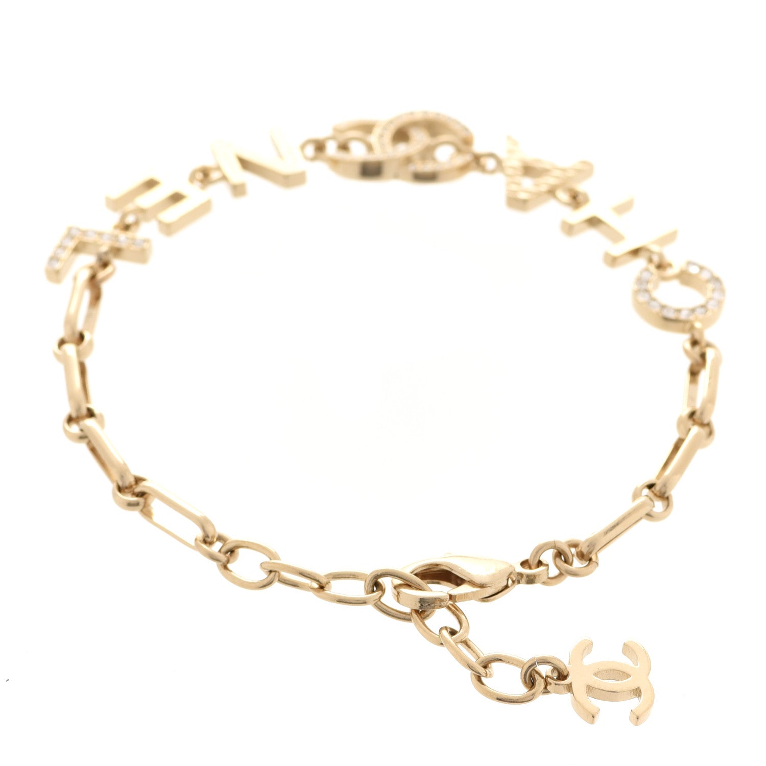 Chanel Metal Logo CC Chain Bracelet Gold 3 of 5