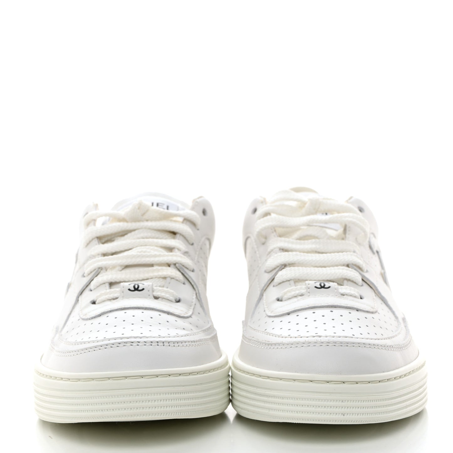 Calfskin CC Womens Sneakers 37 White
