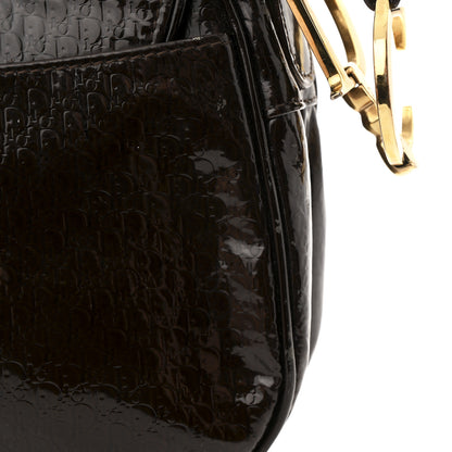 Christian Dior Patent Diorissimo Double Saddle Bag Dark Brown 11 of 11