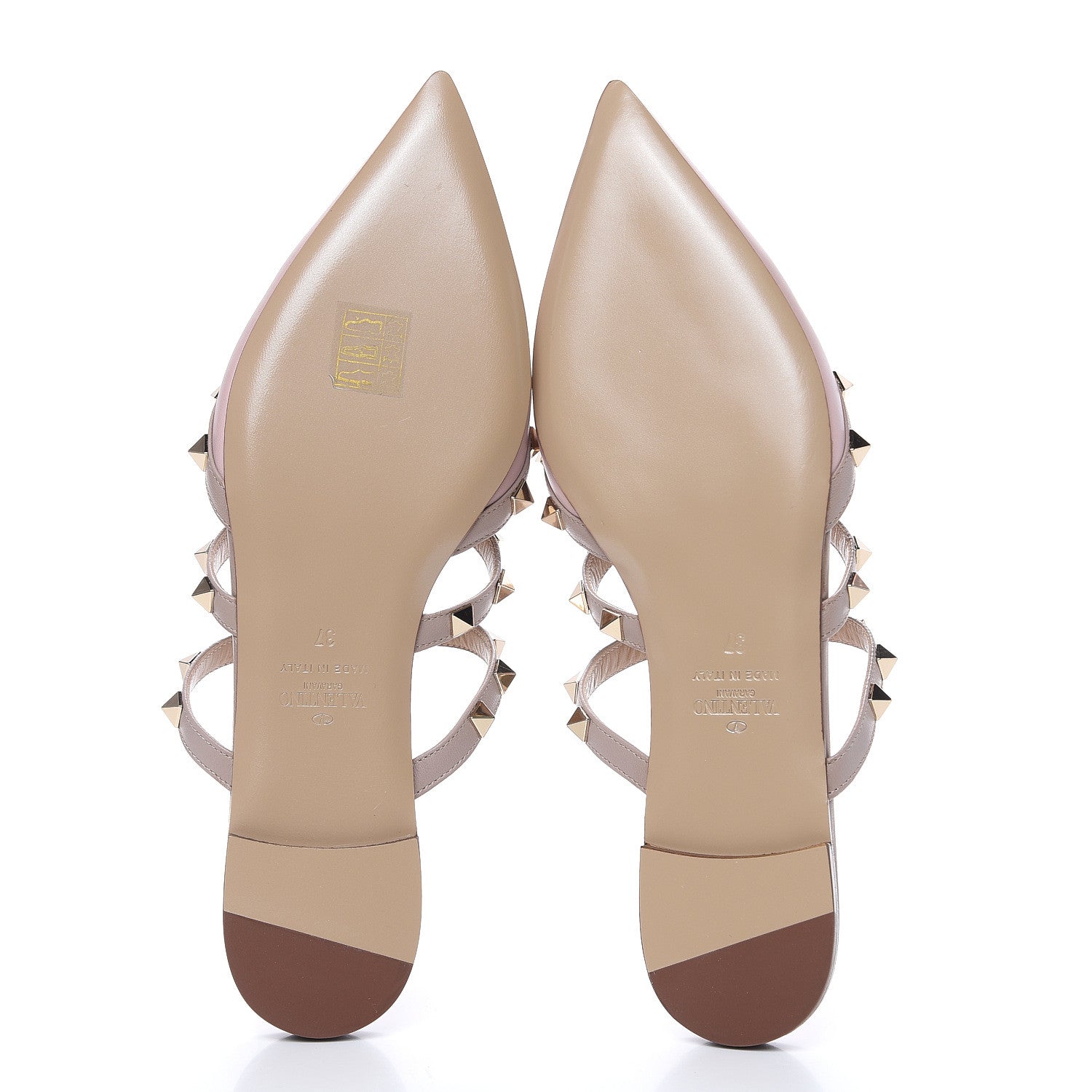 Valentino Garavani Nappa Rockstud Flat Cage Mules 37 Water Rose Poudre 9 of 10