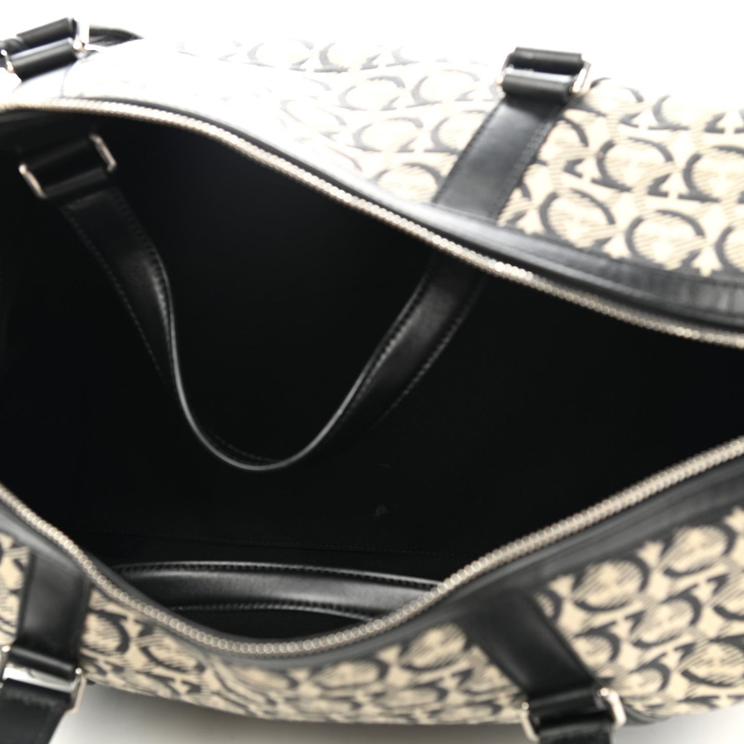 Canvas Calfskin Gancini Weekender Bag Black