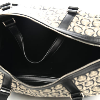 Salvatore Ferragamo Canvas Calfskin Gancini Weekender Bag Black 4 of 7
