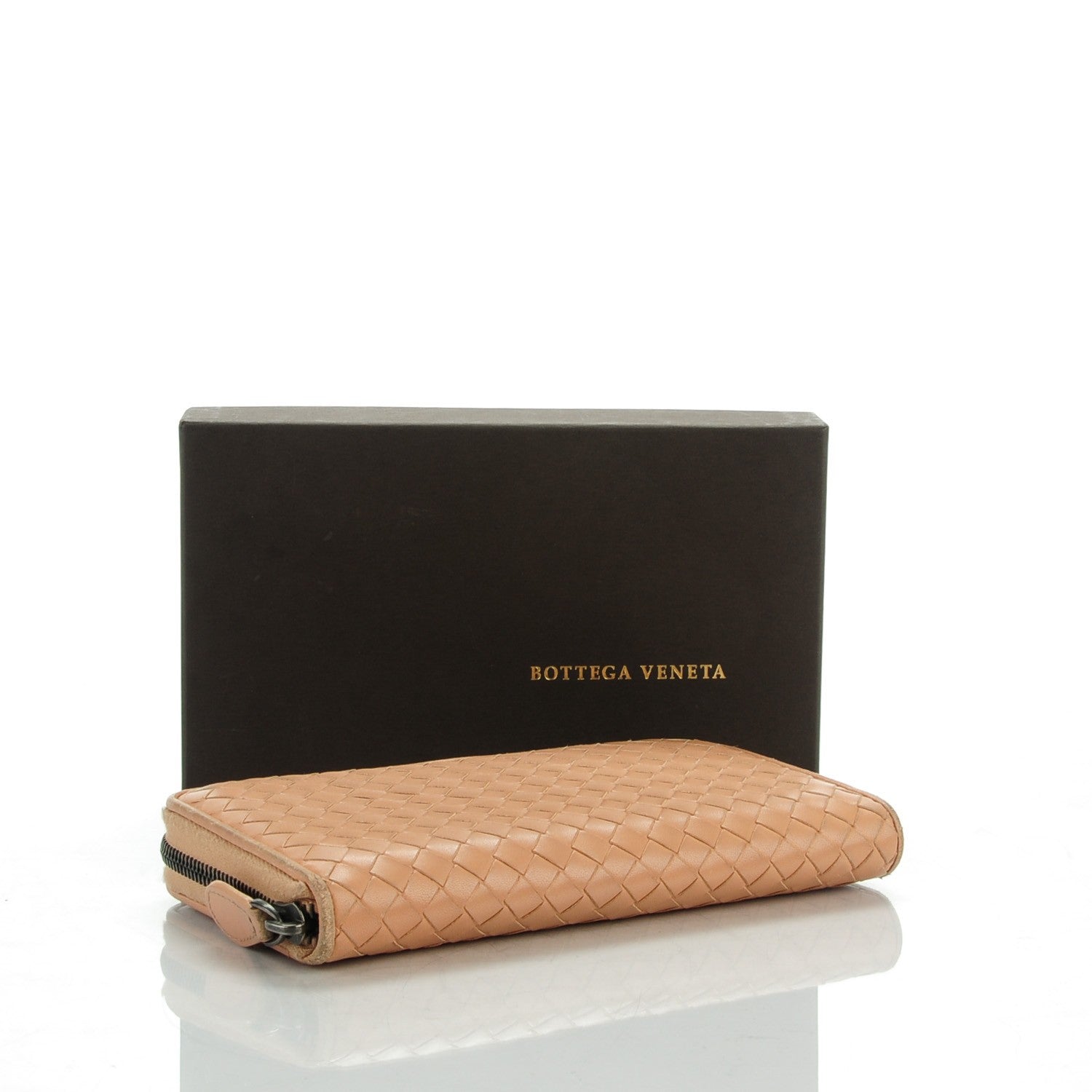 Bottega Veneta Nappa Intrecciato Zip Around Wallet Beige 4 of 7
