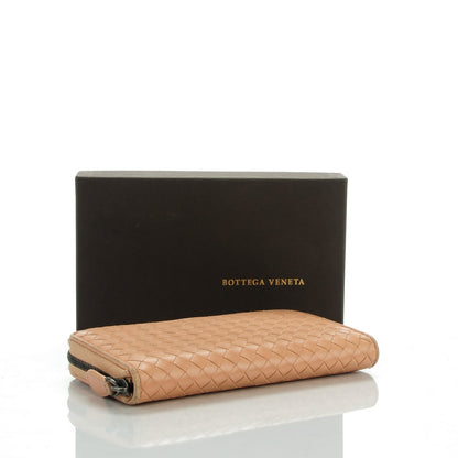 Bottega Veneta Nappa Intrecciato Zip Around Wallet Beige 4 of 7