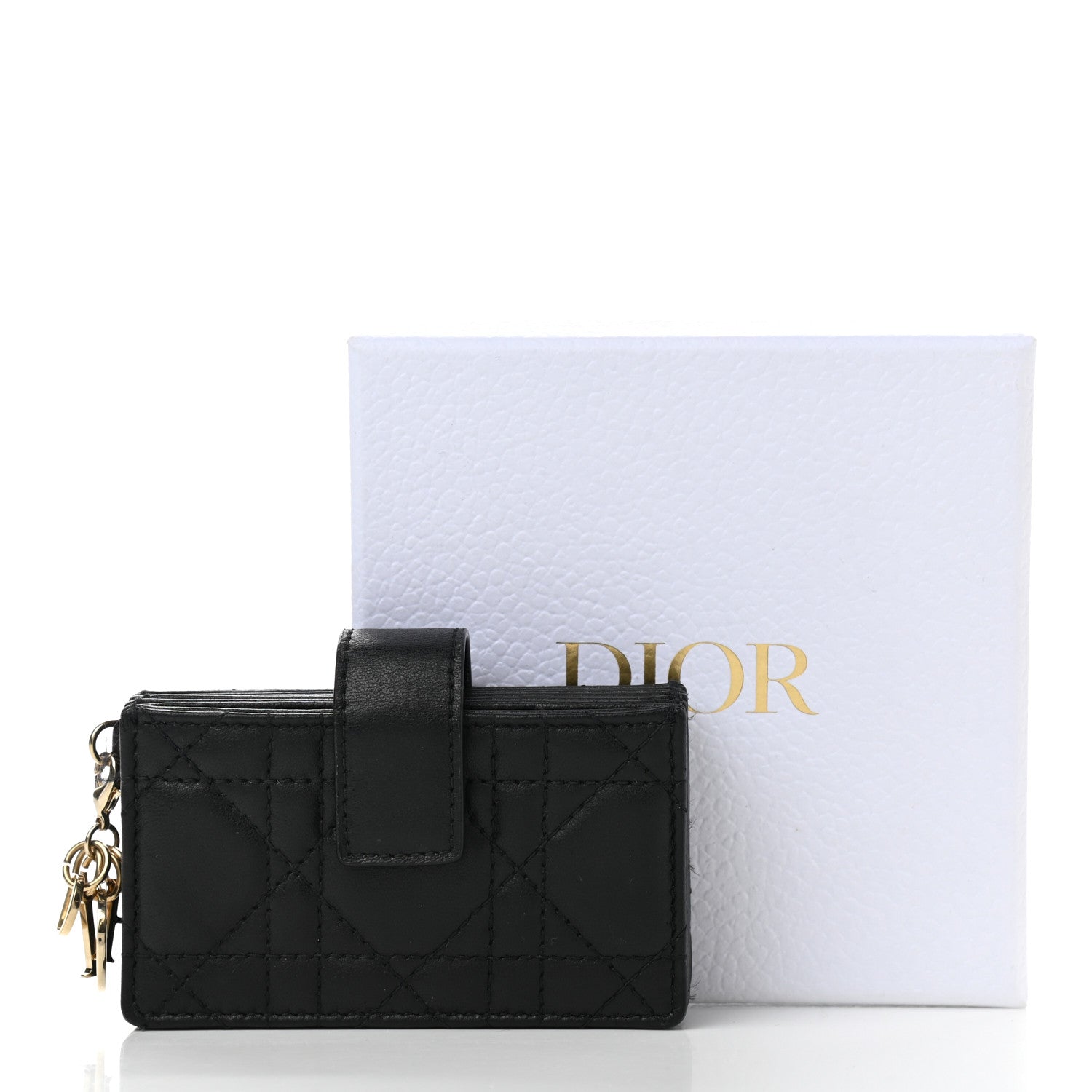Christian Dior Lambskin Cannage Lady Dior 5-Gusset Card Holder Black 8 of 8