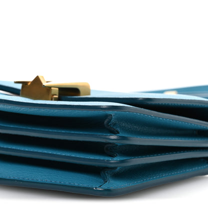 Alaia Grained Calfskin Small Le Papa Crossbody Bleu Lagon 9 of 9
