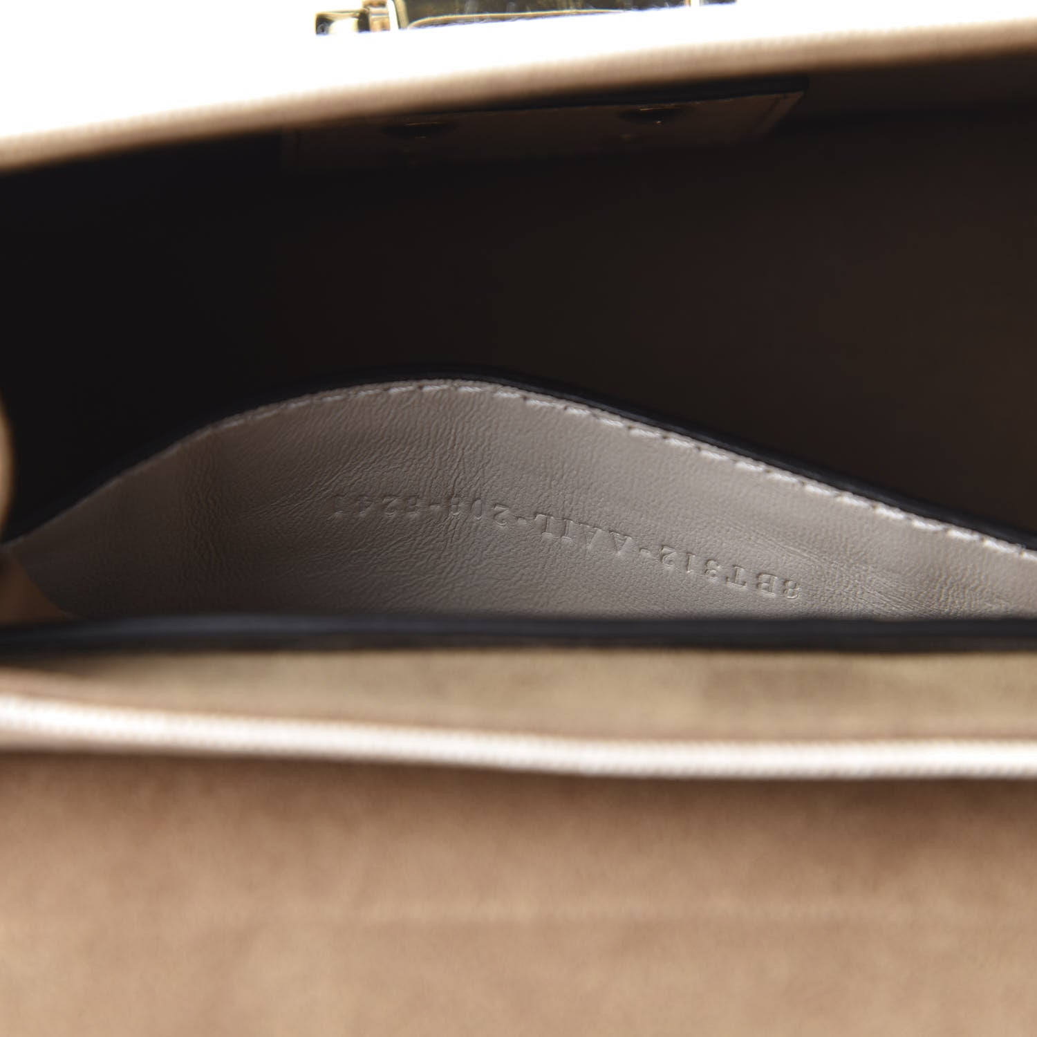 Fendi Vitello Cristallo Nature Canvas FF 1974 Embossed Small Kan U Shoulder Bag Makeup Grezzo 9 of 9