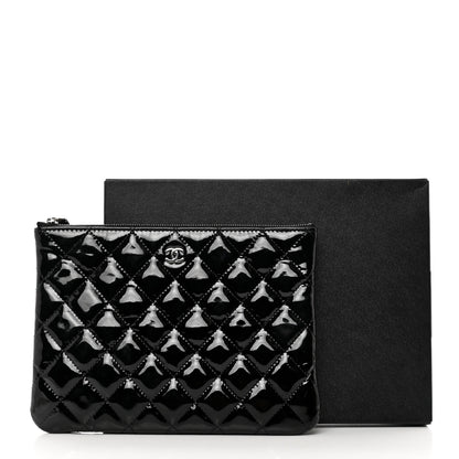 Chanel Patent Calfskin Quilted Medium Cosmetic Case Black 8 of 8