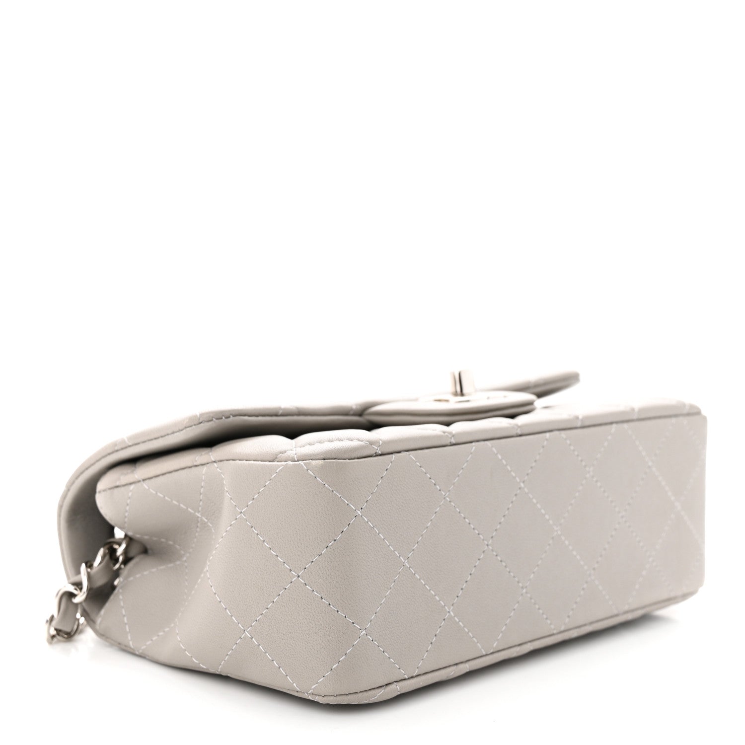 Chanel Lambskin Quilted Mini Rectangular Flap Grey 4 of 10