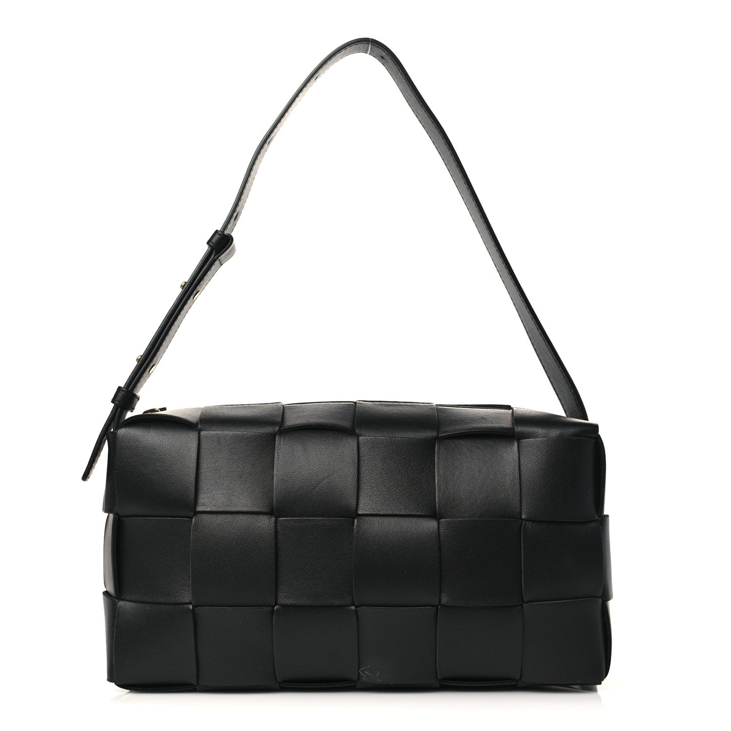 Lambskin Maxi Intrecciato Brick Cassette Bag Black